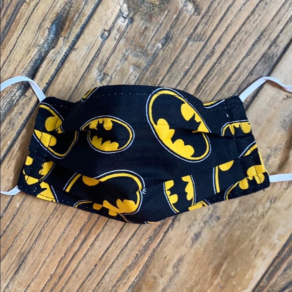 100% cotton Batman fabric face mask.